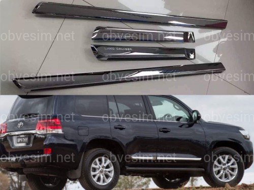 Молдінги на двері Toyota Land Cruiser 200 2007-2021 дизайн в стилі рестайлінг 2016+ хромовані