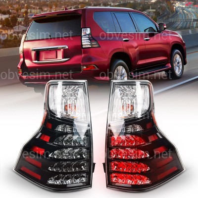 Задні ліхтарі чорно-білі рестайлінг 2020+ для Lexus GX 460 2009-2023 2шт.
