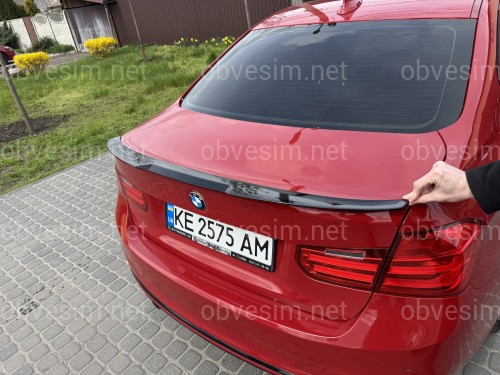 Спойлер лип стиль M4 для BMW 3 series F30 2012-2018 ABS пластик, чорний глянець