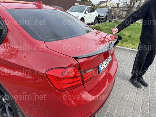 Спойлер лип стиль M4 для BMW 3 series F30 2012-2018 ABS пластик, чорний глянець