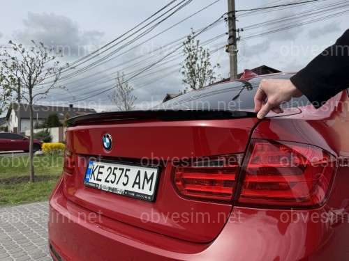 Спойлер ліп M Performance BMW 3 series F30 2012-2018 ABS пластик, чорний глянець