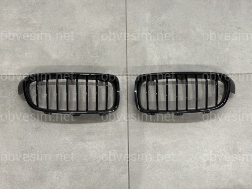 Решітка радіатора ніздрі M performance BMW 3 series F30 F31 чорний глянець 2шт.