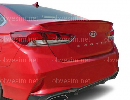 Спойлер ліп Hyundai Sonata LF рестайлінг 2018-2019 ABS пластик, коліір чорний глянець