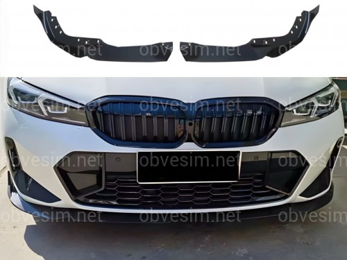 Обвіс накладка переднього бампера BMW 3 series G20 G21 LCI 2022+ чорний глянець