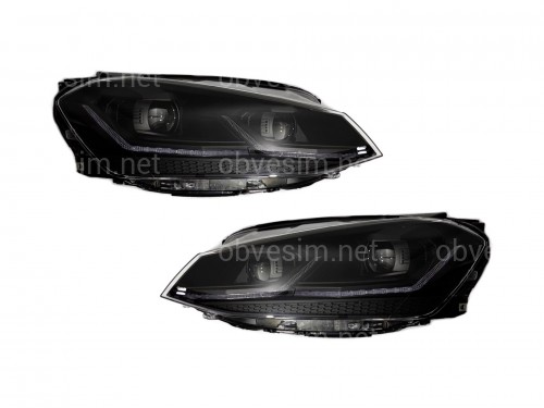 FULL LED BLACK фари Volkswagen Golf 7 2012-2016 у стилі рестайлінг 7.5