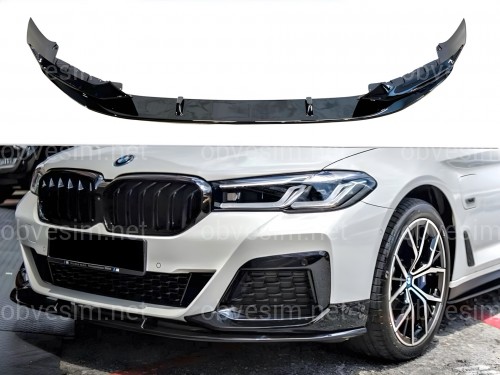 Накладка переднього бампера M Performance BMW 5 series G30 G31 LCI 2020-2023, чорний глянець