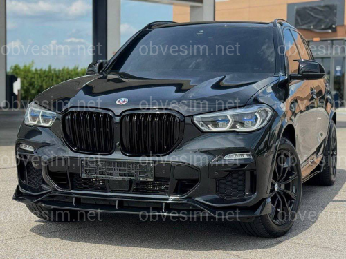 Обвіс накладка переднього бампера Paradigma BMW X5 G05 2018-2022 чорний глянець