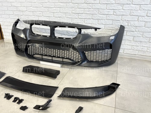 Передній бампер у зборі в стилі M5 F90 для BMW 3 Series F30 F31 2012-2018 (під омивачі / без отворів під парктроніки)