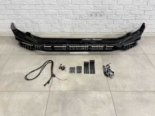 Спідниця переднього бампера TRD Toyota Land Cruiser Prado 150 2018-2023 колір чорний