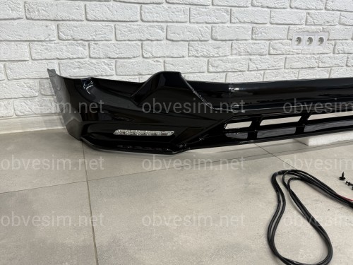 Спідниця переднього бампера TRD Toyota Land Cruiser Prado 150 2018-2023 колір чорний
