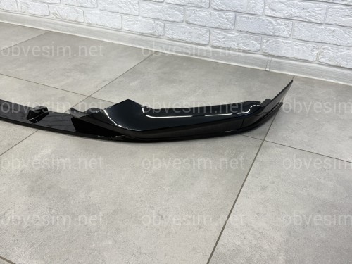 Накладка переднього бампера M Performance BMW 5 series G30 G31 2017-2020, чорний глянець