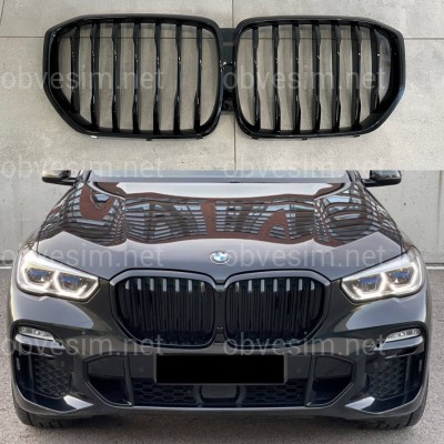 Решітка радіатора ніздрі M-Perfomance стиль BMW X5 G05 2019-2022 чорний глянець