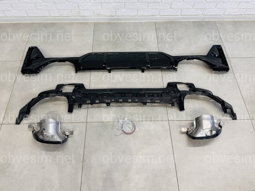 Дифузор заднього бампера + насадки вихлопу M-Performance М340 BMW 3 series G20 LCI 2022-