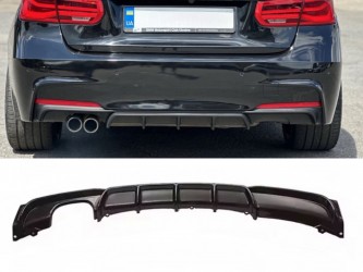 Дифузор накладка заднього бампера M-Performance BMW 3 series F30 2012-2018 під одну подвійну вихлопну трубу МАТОВИЙ 00----