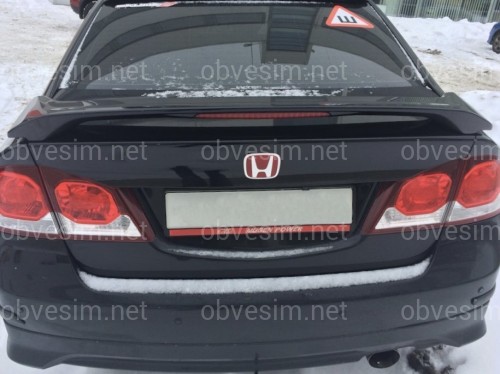 Спойлер багажника Honda Civic зі стоп сигналом 2006-2011 ABS пластик, колір чорний глянець