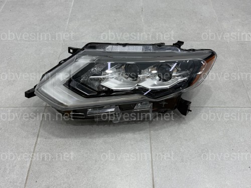 Ліва фара Full LED 2 лінзи ХРОМ для Nissan Rogue 32 2017-2020