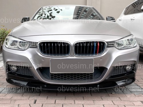 Спідниця переднього бампера спідниця M performance BMW 3 series F30 F31 2012-2018 абс пластик, чорний глянець