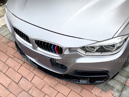 Спідниця переднього бампера спідниця M performance BMW 3 series F30 F31 2012-2018 абс пластик, чорний глянець