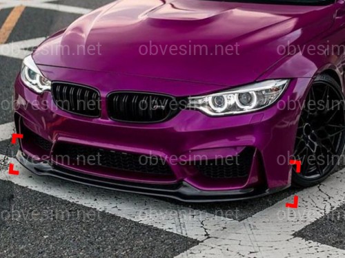 Спідниця переднього бампера BMW M4 F81 F82 F83 абс пластик, чорний глянець