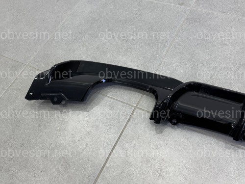 Дифузор накладка заднього бампера M-Performance BMW 3 series F30 2012-2018 під одну подвійну вихлопну трубу ГЛЯНЦЕВИЙ 00----