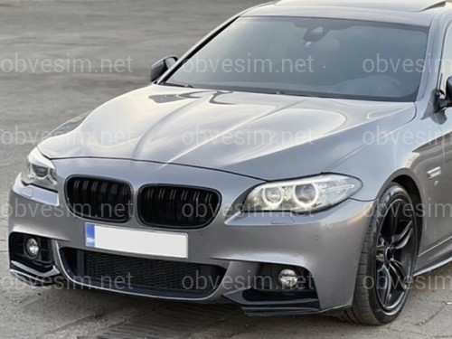 Ікла переднього бампера M performance BMW 5 series F10 F11 2010-2016 ABS пластик, колір чорний глянець