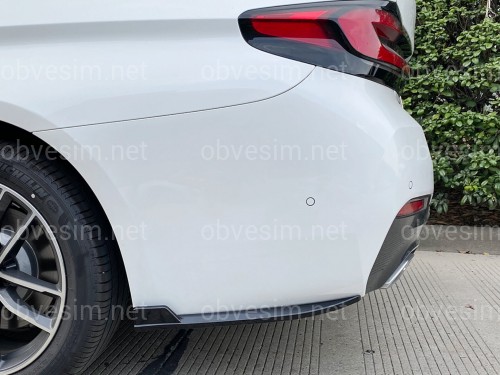 Леза накладки заднього бампера M-Performance BMW 5 series G30 2017-2023 2шт. ABS пластик, чорний глянець