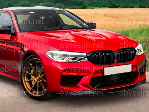 Спідниця накладка переднього бампера M5 BMW 5 series G30 G31 M5 F90 2016-2020 ABS пластик, чорний глянець