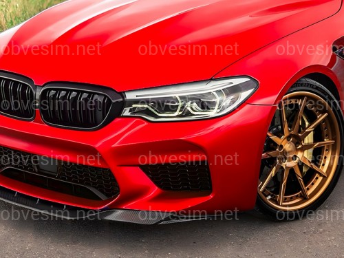 Спідниця накладка переднього бампера M5 BMW 5 series G30 G31 M5 F90 2016-2020 ABS пластик, чорний глянець