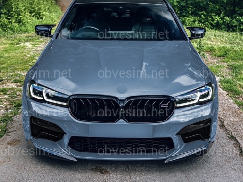 Ікла переднього бампера M5 BMW 5 series G30 G31 M5 F90 LCI 2020-2023 ABS пластик, чорний глянець 2шт.
