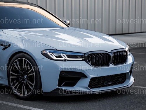 Спідниця накладка переднього бампера M5 BMW 5 series G30 G31 M5 F90 LCI 2020-2023 ABS пластик, чорний глянець