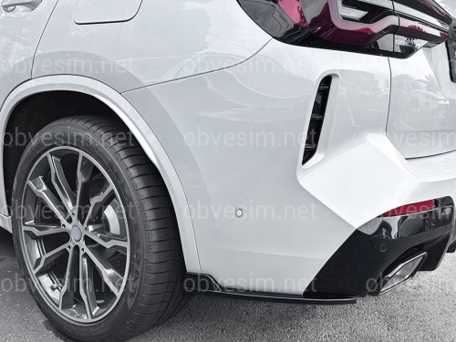 Леза накладки заднього бампера M-Performance BMW X3 G01 LCI 2022-2024 2шт. ABS пластик, чорний глянець