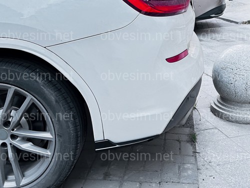 Леза накладки заднього бампера M-Performance BMW X3 G01 2018-2022 2шт. ABS пластик, чорний глянець