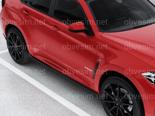 Леза під пороги M-Perfomance BMW X6 F16 2шт. ABS пластик, чорний глянець