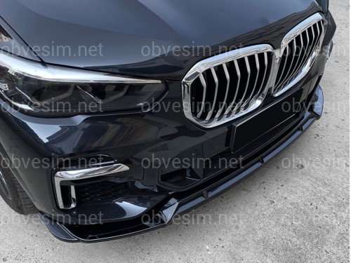 Спідниця переднього бампера M-Perfomance для BMW X5 G05 2019-2022 ABS пластик, чорний глянець