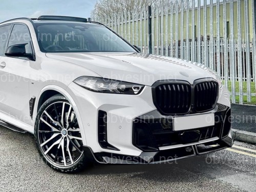 Спідниця переднього бампера M-Perfomance для BMW X5 G05 LCI 2022+ ABS пластик, чорний глянець