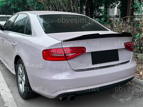 Спойлер ліп стиль PSM для Audi A4 B8 2008-2016 ABS пластик, колір чорний глянець