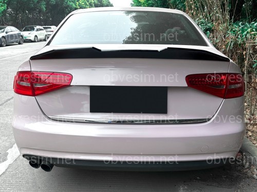 Спойлер ліп стиль PSM для Audi A4 B8 2008-2016 ABS пластик, колір чорний глянець
