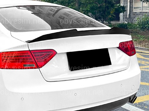 Спойлер лип стиль PSM для Audi A5 8T 4D 2007-2016 ABS пластик, колір чорний глянець