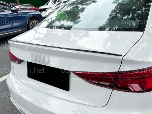 Спойлер ліп для Audi A3 2013-2020 ABS пластик, колір чорний глянець
