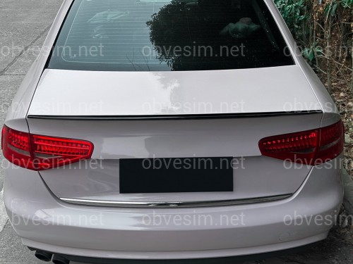 Спойлер ліп стиль S4 для Audi A4 B8 2008-2016 ABS пластик, колір чорний глянець