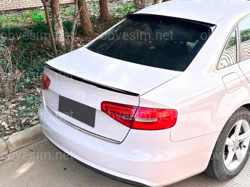 Спойлер ліп стиль M4 для Audi A4 B8 2008-2016 ABS пластик, колір чорний глянець