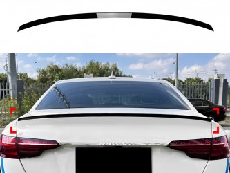 Спойлер ліп стиль S4 для Audi A4 B9 2015-2023 ABS пластик, колір чорний глянець