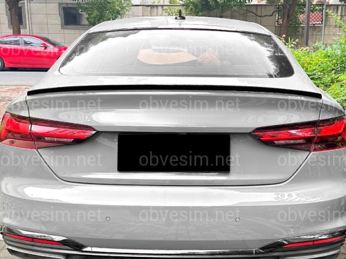 Спойлер лип стиль S5 для Audi A5 B9 2016-2023 ABS пластик, колір чорний глянець
