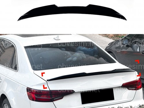 Спойлер ліп стиль PSM для Audi A4 B9 2015-2023 ABS пластик, колір чорний глянець