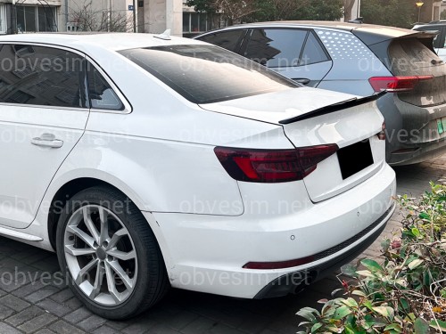 Спойлер ліп стиль PSM для Audi A4 B9 2015-2023 ABS пластик, колір чорний глянець