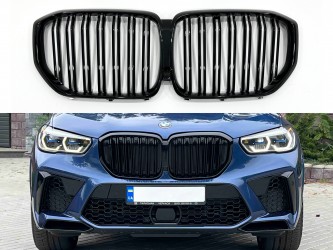 Решітка радіатора ніздрі Х5M F95 стиль BMW X5 G05 2019-2022 чорний глянець