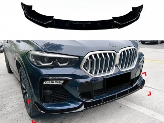 Спідниця переднього бампера M-Perfomance для BMW X6 G06 2019-2022 ABS пластик, чорний глянець
