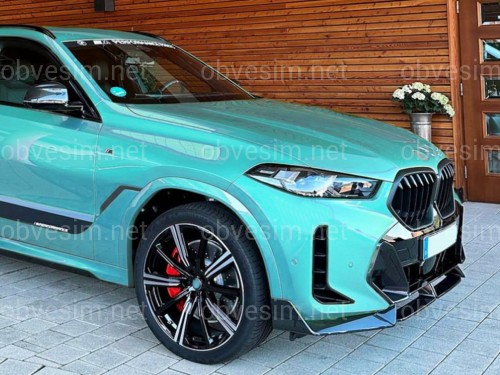 Спідниця переднього бампера M-Perfomance для BMW X6 G06 LCI 2022+ ABS пластик, чорний глянець