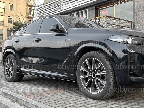 Леза під пороги M-Performance BMW X6 G06 F96 2019 - 2шт. ABS пластик, колір чорний глянець