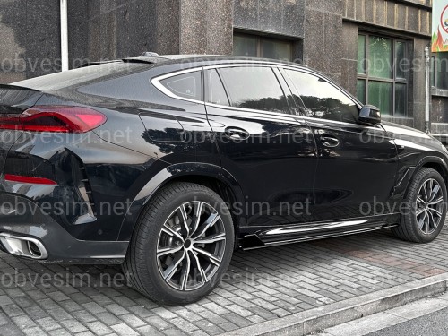 Леза під пороги M-Performance BMW X6 G06 F96 2019 - 2шт. ABS пластик, колір чорний глянець